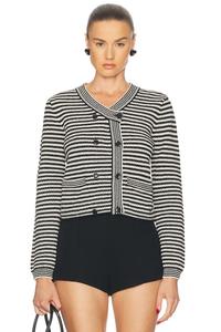 Кардиган с вырезом лодочкой Frame, Black Multi