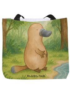 Сумка-шоппер с рисунком храбрости утконоса, без слогана, белого цвета Mr. & Mrs. Panda