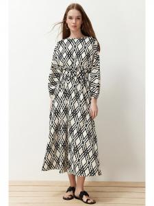 Длинное платье trendyol, кремовый/черный