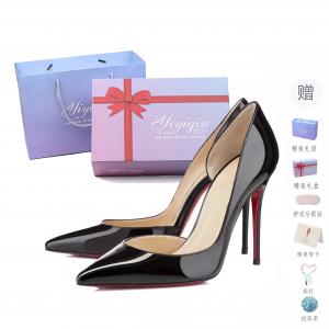 Туфли Gift Box Set Slim Heel High Heels Women's Take the Qin, Nude Side Cut-Out Style