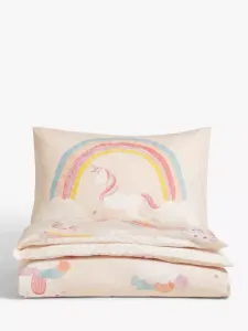 Пододеяльник и наволочка John Lewis Unicorn Print Reversible Pure Cotton