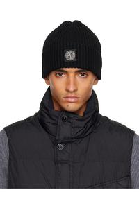 Шапка N100002 с полной ребристой отделкой Stone Island, черный