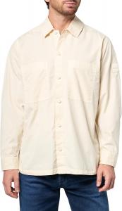 Мужская крашеная саржевая рубашка BOSS, Seed Pearl