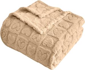 Утяжеленное одеяло 100х150 см, плюшевый флис, мягкое теплое, с сердечками, для сна и отдыха