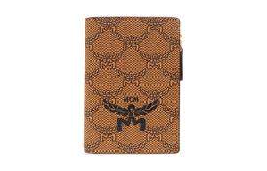 MCM Миниатюрный мужской кошелек из холста с кожаными вставками коньячного цвета