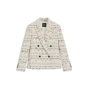 Блейзер прямого кроя из полосатого твида из хлопковой смеси BOSS, узорчатый