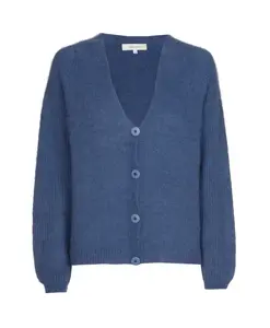 Мягкий кардиган с V-образным вырезом из шерсти и альпаки Marie Mãro, синий