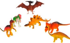 Набор из 6 резиновых фигурок динозавров с различными узорами Inna marka