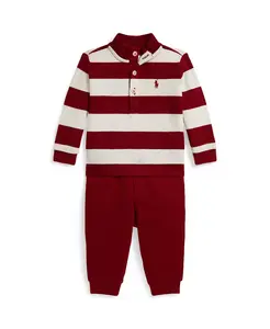 Комплект для мальчиков из 2 предметов: пуловер и брюки на резинке Polo Ralph Lauren, красный