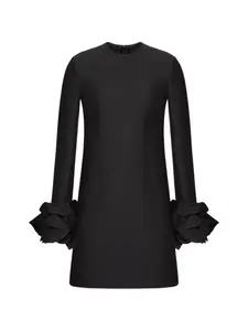 Платье мини Crepe Couture с вышивкой Valentino Garavani, черный