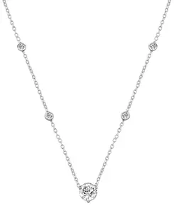 Ожерелье-Воротник с выращенными в лаборатории бриллиантами (3 карата) из 14-каратного белого золота, 16 дюймов + удлинитель 1 дюйм Badgley Mischka, white