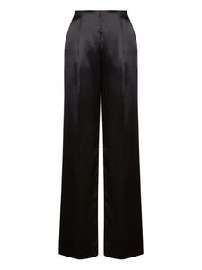 Alberta Ferretti атласные брюки с завышенной талией, черный