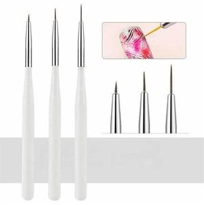 Кисти косметические для украшения ногтей гелем, 3 шт. Aptel