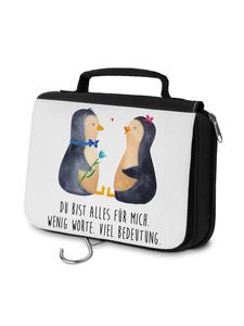 Mr. & Mrs. Panda Косметичка с изображением пары пингвинов и надписью белого цвета