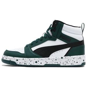 Rebound V6 Mid Top Unisex Скейтборд кроссовки Белый Зеленый PUMA
