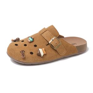 Женские сандалии с закрытым носком на резиновой подошве King Jinmai, Brown