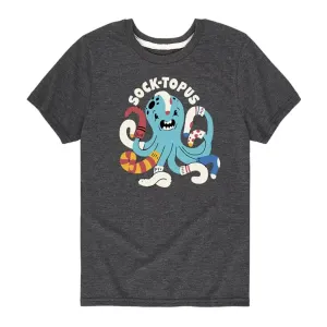 Футболка с принтом «носок-топус» для мальчиков 8-20 лет Licensed Character, серый