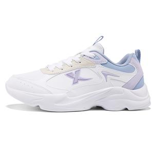 XTEP Низкие повседневные туфли с амортизацией и воздухопроницаемостью, женские, парусно-белые, светло-фиолетовые, сумеречно-пыльно-синие