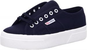 Кроссовки Superga 2740 Platform для мужчин и женщин - иконические итальянские теннисные кроссовки с дышащим верхом из ткани и нескользящей резиновой подошвой, Navy Avorio