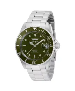 Мужские дайверские часы Pro Diver 35690 с автоматическим механизмом, тремя стрелками и зеленым циферблатом Invicta, silver