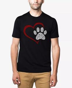 Paw Heart — мужская футболка премиум-класса Word Art LA Pop Art, черный
