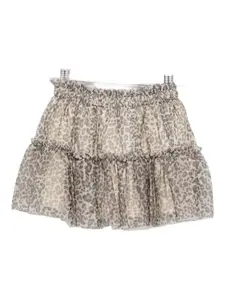 Пышная юбка с леопардовым принтом Liu Jo, бежевый