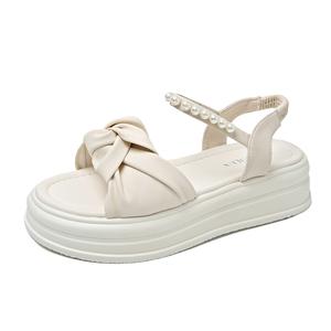 WUJI Женские сандалии на одной застежке бежевые, цвет Beige