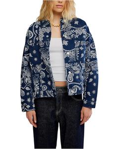 Женское пальто Free People Opal Swing Printed Denim, Navy Combo/Bandana