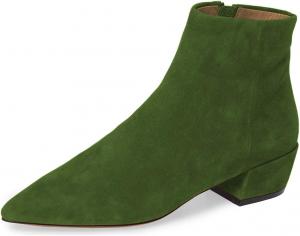 Женские ботильоны YDN с заостренным носком, низкий каблук, удобные зимние ботинки для прогулок, Green