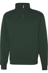Толстовка JERZEES Nublend Cadet Collar с застежкой-молнией на четверть длины, цвет forest green
