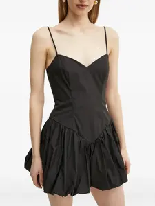 Мини-платье-фонарик с вырезом в форме сердечка Bardot, черный