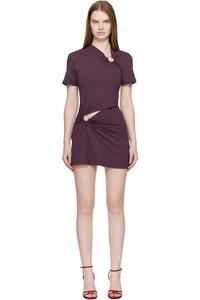 Rabanne Бордовое мини-платье для пирсинга