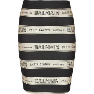 Юбка короткая жаккардовая с узором в виде ленты BALMAIN, черный