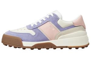 Низкие стильные скейтерские туфли женские белые фиолетовые TOD'S