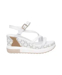 Высококачественные итальянские сандалии на танкетке Nerogiardini, белый