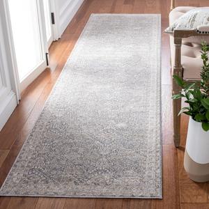 Ковер-дорожка SAFAVIEH, 77 x 305 см, Webster Collection, Grey & Beige, дизайн из состаренного вискозы, идеально для помещений с высокой проходимостью в гостиной, спальне (WBS334G)