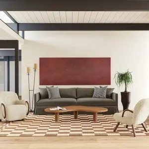 Коврик из шерсти в клетку Kia nuLOOM, 122x183 см, тёплый коричневый