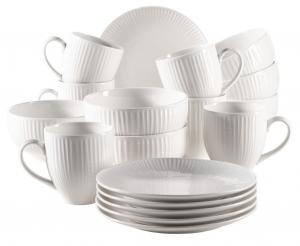 Mäser 931462 Набор для завтрака Dalia на 6 человек, фарфор, белый (1 комплект, 18 предметов)