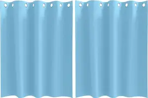 Плотные шторы с кольцами, 2 шт., небесно-голубые, 140 x 140 см vidaXL