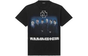 Футболка женская Balenciaga с музыкальным принтом, черный