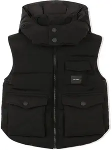 Дутый жилет с капюшоном Dolce & Gabbana Kids, черный