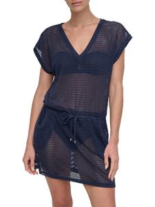 Мини-платье крючком DKNY, темно-синий