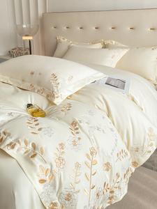 FUANNA Комплект постельного белья, 220x240 см, пододеяльник и простыня на резинке, цвет Ivory White, Rococo