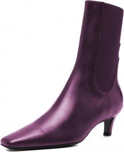 Женские ботильоны XYD с эластичной пяткой, низким каблуком и квадратным носком, короткие ботинки на каждый день и для торжественных случаев, Purple