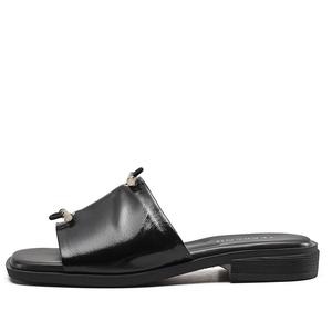 Женские тапочки-слайды с резиновой подошвой, устойчивые к истиранию YEARCON, Black