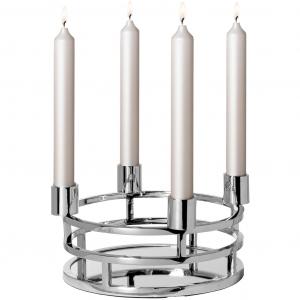 Поднос MODENA, зеркальный поднос венок для свечей-стержней, съемные держатели для свечей, Ø 28,5 см Fink, серебристый