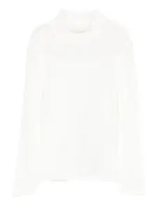 Топ с высоким воротом и длинными рукавами Elisabetta Franchi La Mia Bambina, белый