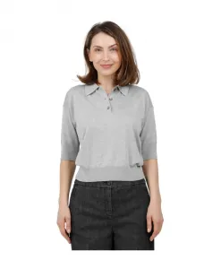 Поло из шелка и кашемира Alpha Studio, серый