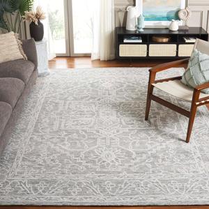 Ковер SAFAVIEH, 244 x 305 см, - коллекция Ebony - большой - Ivory & Grey, ручной работы из шерсти, идеально для гостиной, спальни, офиса, столовой (EBN311F)