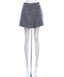 Мини-юбка в клетку с запахом